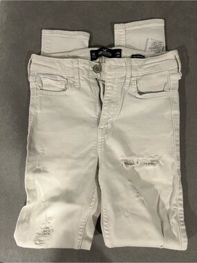 Hollister White Ripped Skinny Jeans